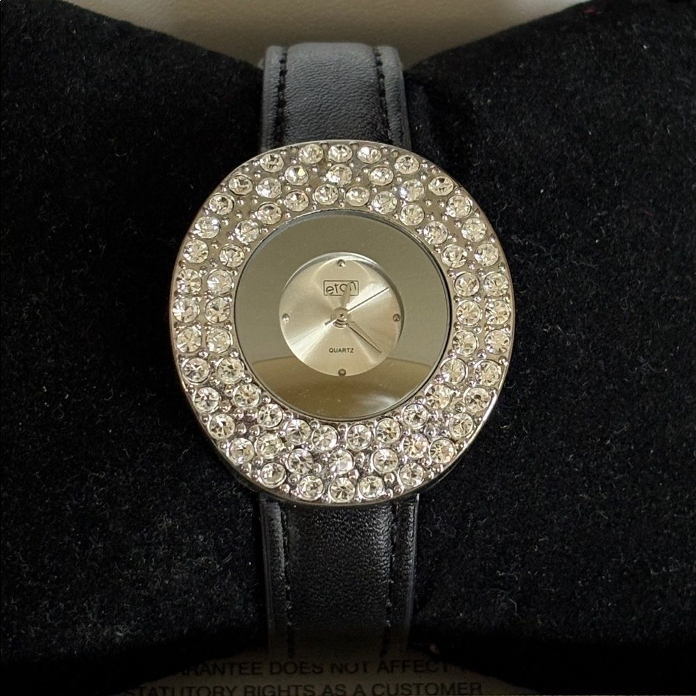 NWOT Eton Wristwatch Oval Dial Crystal Embellished in Box - Picture 7 of 10
